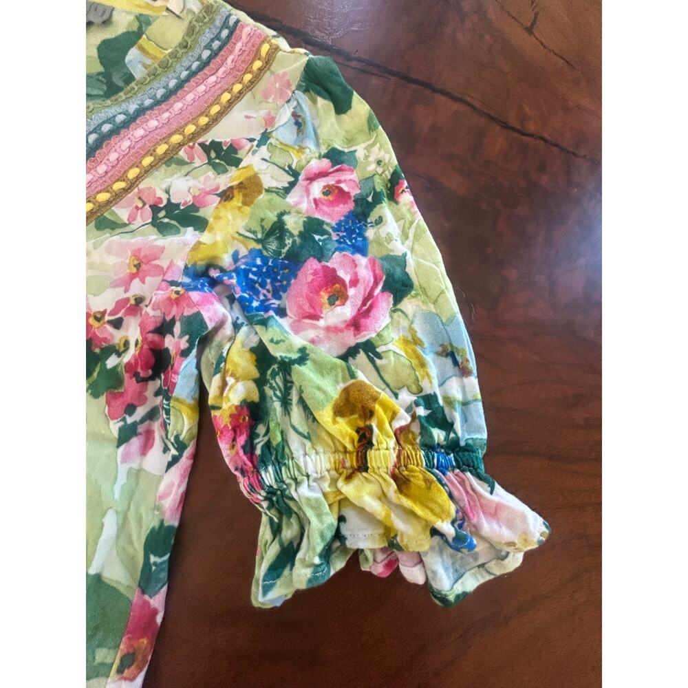 Blank London Anthropologie Stephanie Floral Embroidered Top Colorful Boho S - Picture 4 of 8